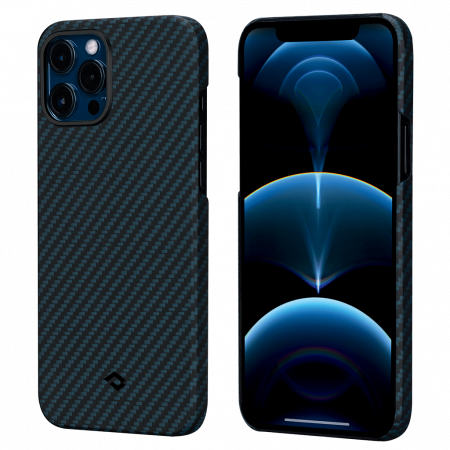Чехол PITAKA MagEZ Case для iPhone 12 Pro Max 6.7", черный/синий (Black/Blue Twill)